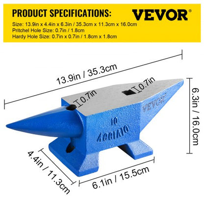 22 Lb HeavyDuty Equipment Anvil Rugged Blacksmith  Jewelers Durable Steel Anvil  Robust Metalsmith  7