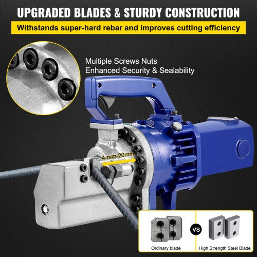 VEVOR Electric Rebar Cutter Hydraulic Rebar Cutting Machine With Adjustable Alloy Steel 6