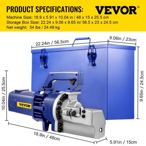 VEVOR Electric Rebar Cutter Hydraulic Rebar Cutting Machine With Adjustable Alloy Steel 8