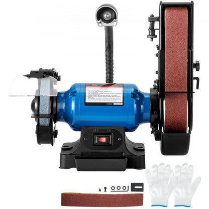 Belt Sander And Disc Sander Combo Bench Grinder With Durable Steel Base  LED Light Power For Worksh 8