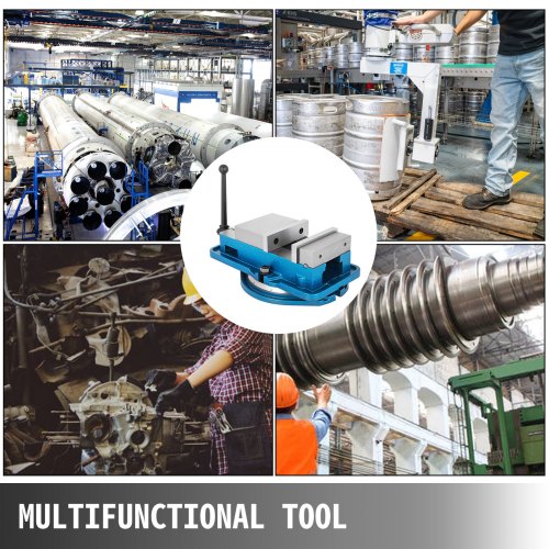 Heavy Duty Milling Vise, High Precision Bench Clamp Vise with 360° Swiveling Base for CNC Milling & Drilling Machines