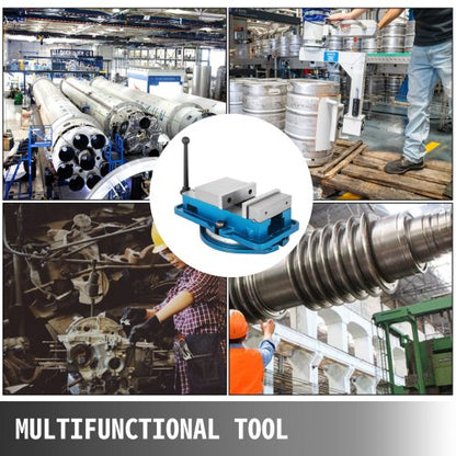 Heavy Duty Milling Vise, High Precision Bench Clamp Vise with 360° Swiveling Base for CNC Milling & Drilling Machines