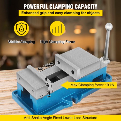 ACCU Lock Down Vise, Precision Milling Vise with Jaw Width, CNC Drill Press Vise for Milling & Drilling Machine