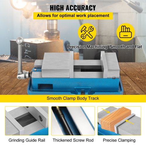 ACCU Lock Down Vise, Precision Milling Vise with Jaw Width, CNC Drill Press Vise for Milling & Drilling Machine