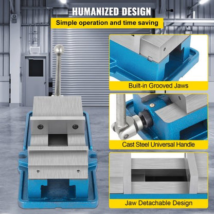 ACCU Lock Down Vise, Precision Milling Vise with Jaw Width, CNC Drill Press Vise for Milling & Drilling Machine
