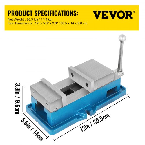 ACCU Lock Down Vise, Precision Milling Vise with Jaw Width, CNC Drill Press Vise for Milling & Drilling Machine
