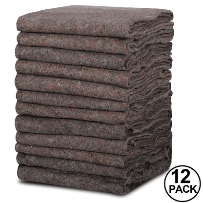 12 Pack Heavy Duty Moving Blankets for Furniture Protection and Shipping