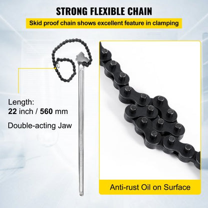 Heavy Duty Chain Wrench Carbon Steel Chain Pipe Wrench With Max Clamping Industrial Chain Strap Fil 4