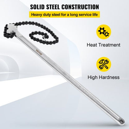 Heavy Duty Chain Wrench Carbon Steel Chain Pipe Wrench With Max Clamping Industrial Chain Strap Fil 5