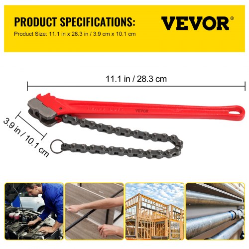 Heavy Duty Chain Wrench Pipe With Chain Oil Filter Wrench For Plumbing  Pipe Repairs 7
