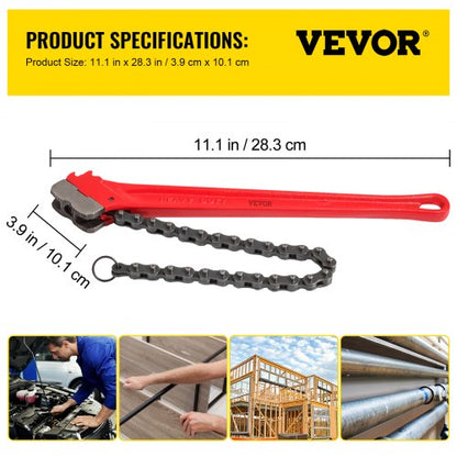 Heavy Duty Chain Wrench Pipe With Chain Oil Filter Wrench For Plumbing  Pipe Repairs 7
