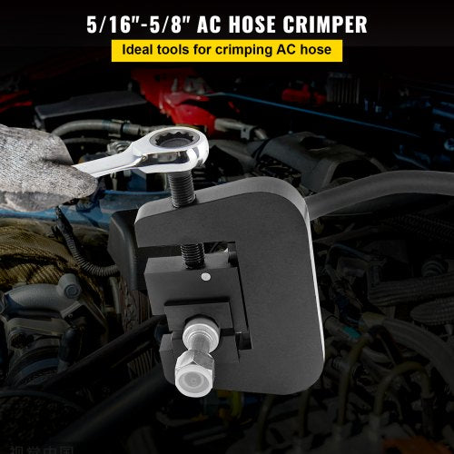 Manual A/C Hose Crimper Kit, Handheld Air Hose Crimper Tool Kit with Dies for Crimping Automotive Air Conditioning