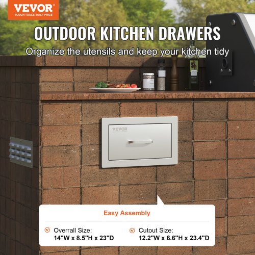 Outdoor Kitchen Drawers Stainless Steel Flush Mount Double BBQ Drawers With Handle Outdoor Kitchens 1