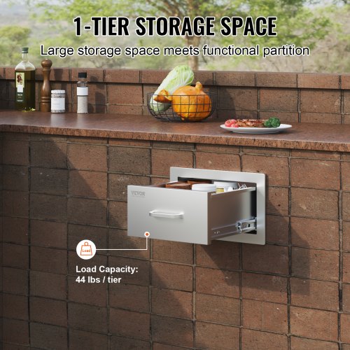 Outdoor Kitchen Drawers Stainless Steel Flush Mount Double BBQ Drawers With Handle Outdoor Kitchens 2