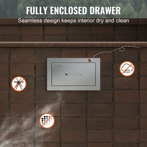 Outdoor Kitchen Drawers Stainless Steel Flush Mount Double BBQ Drawers With Handle Outdoor Kitchens 5