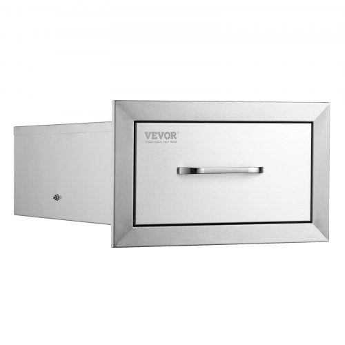 Outdoor Kitchen Drawers Stainless Steel Flush Mount Double BBQ Drawers With Handle Outdoor Kitchens 8