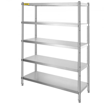 Stainless Steel Shelves, Heavy-Duty Adjustable Storage Rack, Shelf for Kitchen, Garage & Commercial Use