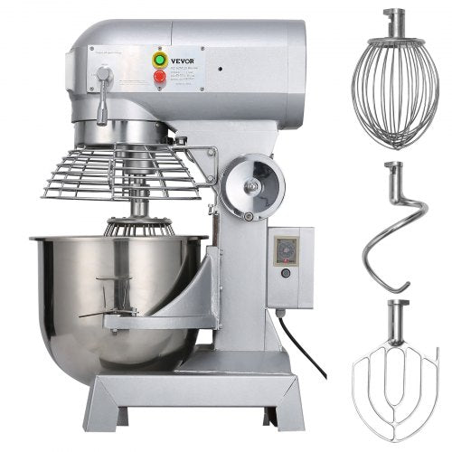 Heavy Duty Commercial Food Mixer Speed Stand Mixer With Stainless Steel Bowl Dough Hook  Whisk 8