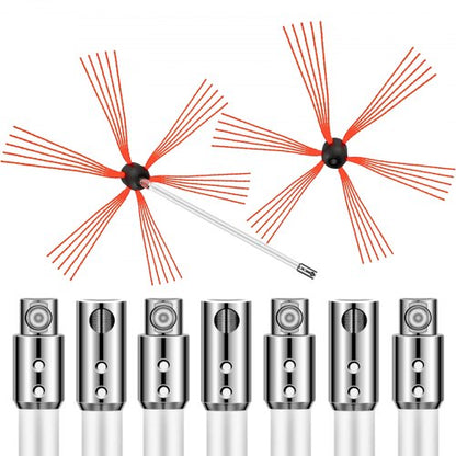 8M Rotary Chimney Cleaning Kit DrillPowered Fireplace Sweeping Tool With Durable Nylon Rods  Flexib 7