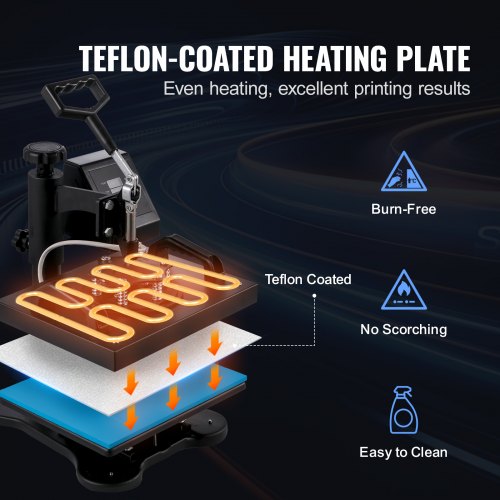12"x10" Heat Press Machine – Digital Swing-Away Sublimation & Heat Transfer Printing Machine for T-Shirts