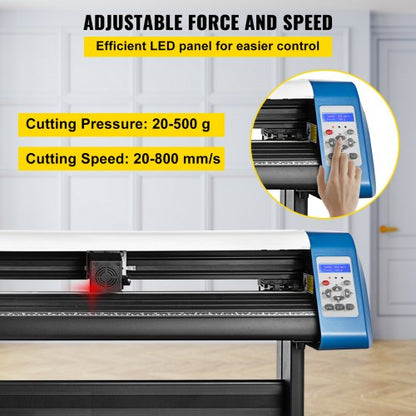 VEVOR Vinyl Cutter 53 Inch Vinyl Cutter Machine Semi-Automatic DIY Vinyl Printer Cutter Machine Manual Positioning Sign Cutting with Floor Stand Signmaster Software
