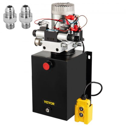 12V Hydraulic Power Unit DoubleActing Electric Hydraulic Pump With Brass Pressure Gauge For Dump Tr 1