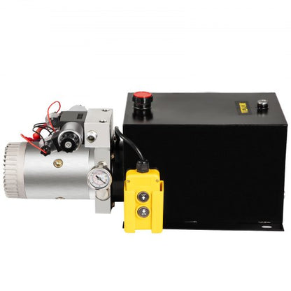 12V Hydraulic Power Unit DoubleActing Electric Hydraulic Pump With Brass Pressure Gauge For Dump Tr 7