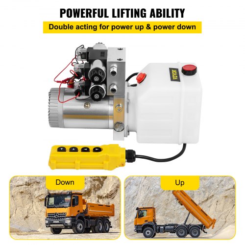 45 Quart Double Solenoid Hydraulic Pump 12V Double Acting Power Unit For Car Lifts 3200 PSI W Remot 3