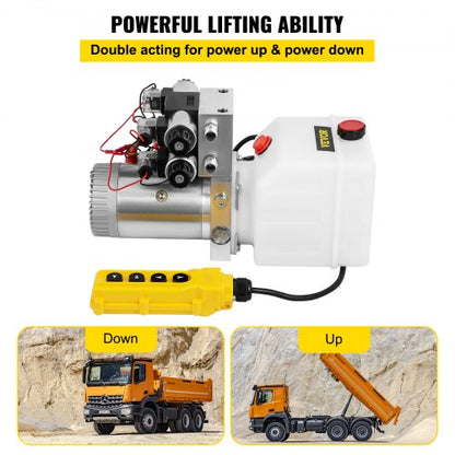 45 Quart Double Solenoid Hydraulic Pump 12V Double Acting Power Unit For Car Lifts 3200 PSI W Remot 3