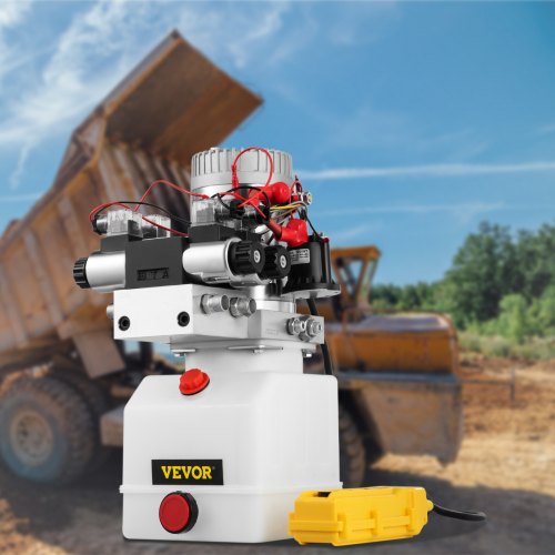 4.5 Quart Double Solenoid Hydraulic Pump, 12V Double Acting Power Unit for Car Lifts (3200 PSI w/ Remote)