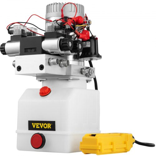 45 Quart Double Solenoid Hydraulic Pump 12V Double Acting Power Unit For Car Lifts 3200 PSI W Remot 8