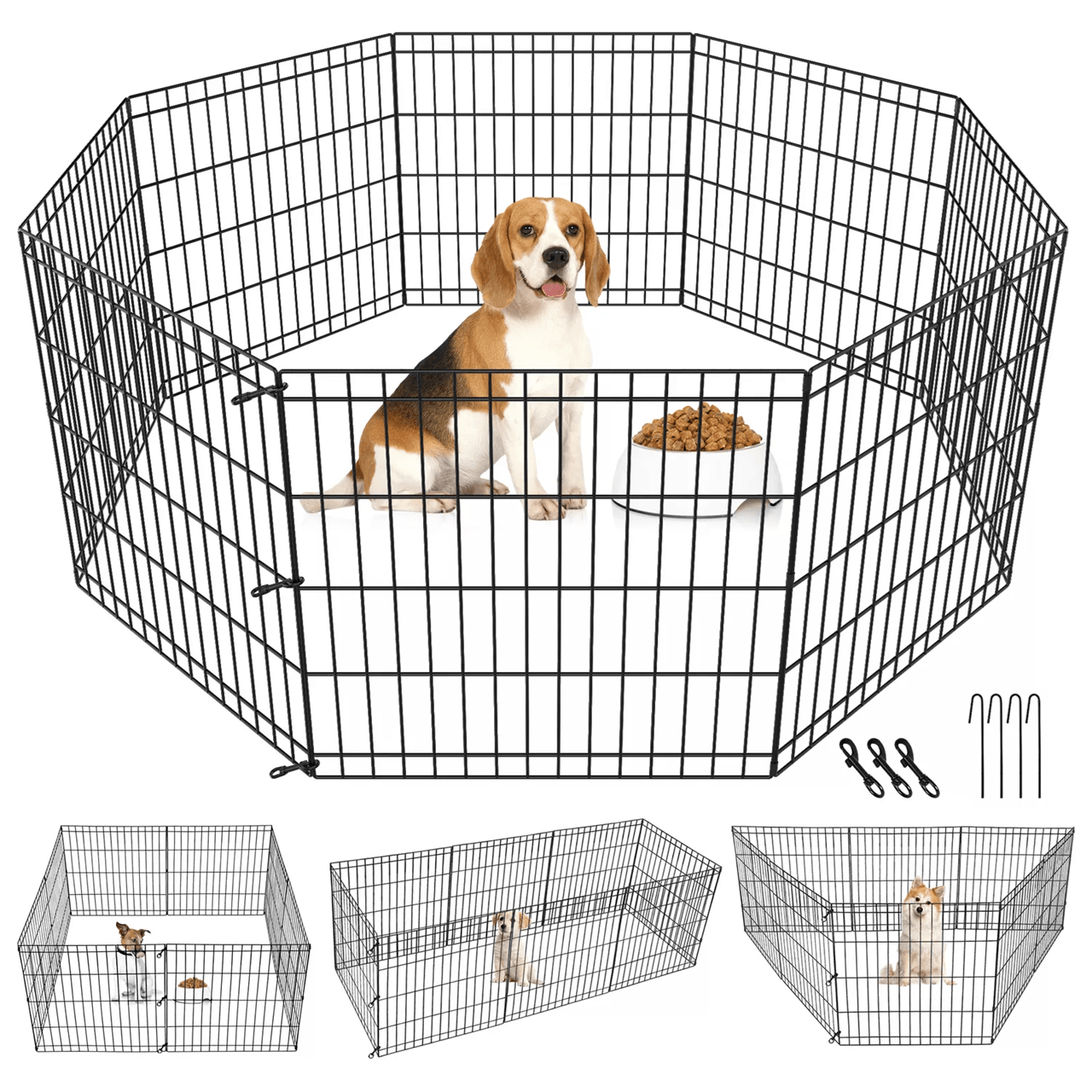 Adjustable Dog Playpen with 8 Panels for Indoor and Outdoor Use