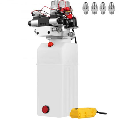 8L 12V DC Hydraulic Power Pack Double Acting Double Solenoid Pump With 3200 PSI Model ZZ004235 1
