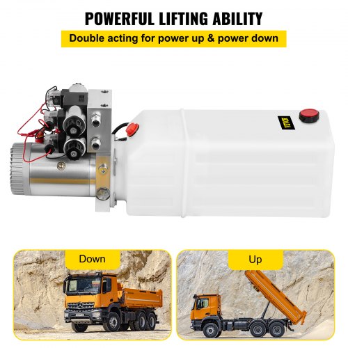 8L 12V DC Hydraulic Power Pack Double Acting Double Solenoid Pump With 3200 PSI Model ZZ004235 3