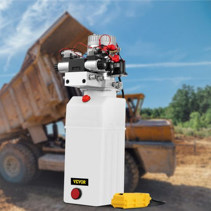 8L 12V DC Hydraulic Power Pack, Double Acting Double Solenoid Pump with 3200 PSI (Model ZZ004235)