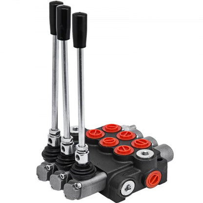 3 Spool Hydraulic Directional Control Valve, 11 GPM Double Acting Valve for Tractors & Loaders (3600 PSI)