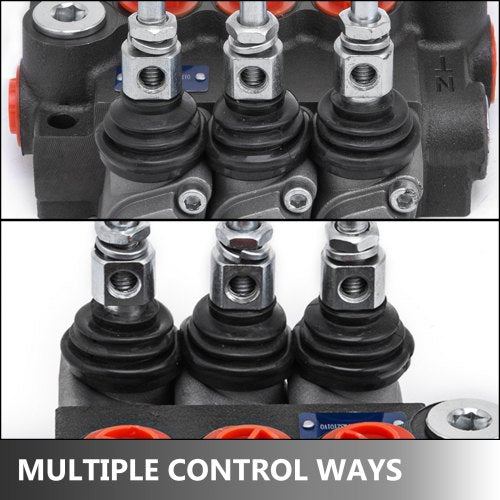 3 Spool Hydraulic Directional Control Valve, 11 GPM Double Acting Valve for Tractors & Loaders (3600 PSI)