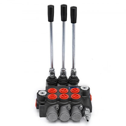 3 Spool Hydraulic Directional Control Valve, 11 GPM Double Acting Valve for Tractors & Loaders (3600 PSI)