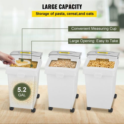 White Shelf Ingredient Bin With Scoop  Sliding Lid Commercial Storage Bins For Flour Rice  Pet Food 3