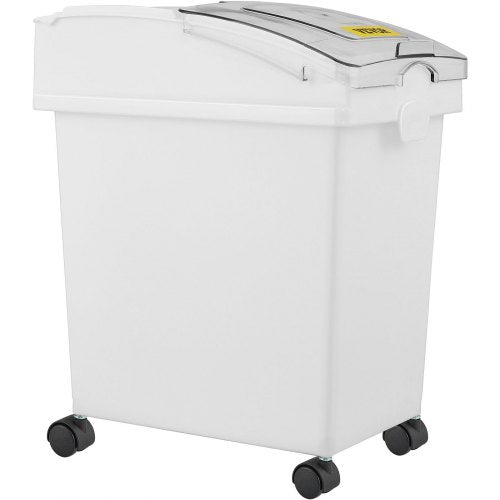 White Shelf Ingredient Bin With Scoop  Sliding Lid Commercial Storage Bins For Flour Rice  Pet Food 9
