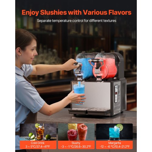 Commercial Slushy Machine With Tanks Stainless Steel Frozen Drink Maker For Margarita Juice  Cold D 3