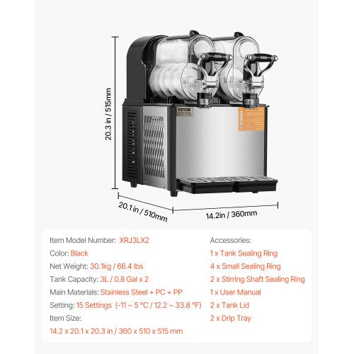 Commercial Slushy Machine With Tanks Stainless Steel Frozen Drink Maker For Margarita Juice  Cold D 7