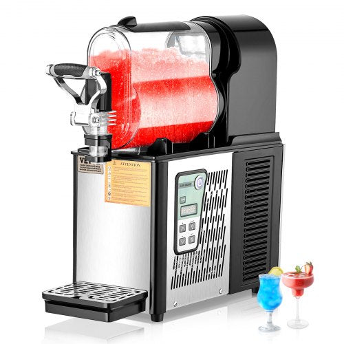 Commercial Slushy Machine Single Bowl Slush Drink Maker, Frozen Drink Machine with Temperature Control, Automatic Clean