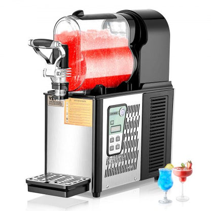 Commercial Slushy Machine Single Bowl Slush Drink Maker, Frozen Drink Machine with Temperature Control, Automatic Clean
