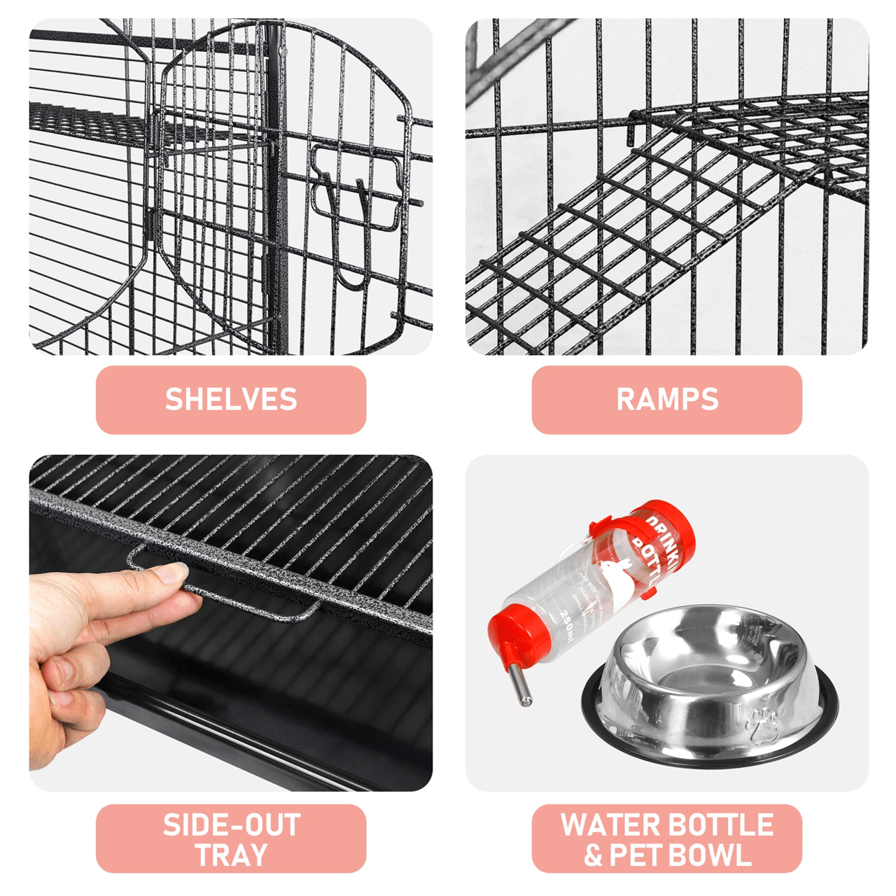 Multi Level Ferret Cage For Small Pets With 4 Tiers And Rolling Base 2