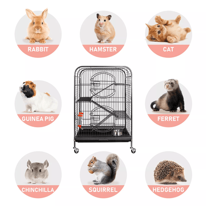 Multi Level Ferret Cage For Small Pets With 4 Tiers And Rolling Base 3