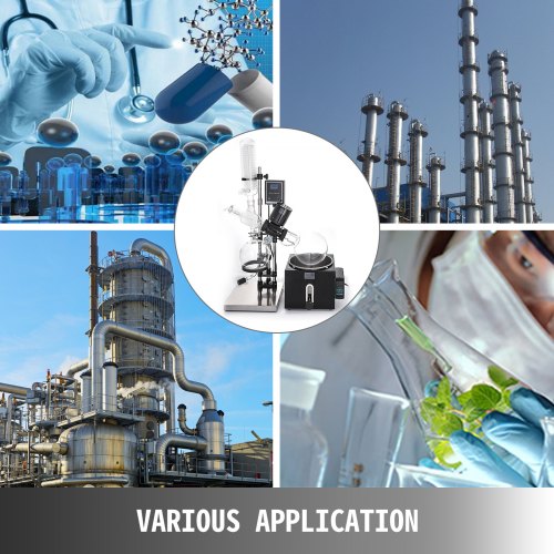 5L Rotary Evaporator RE-501, Digital Controller Vacuum Evaporator Set with 0-90RPM & Manual Lifting