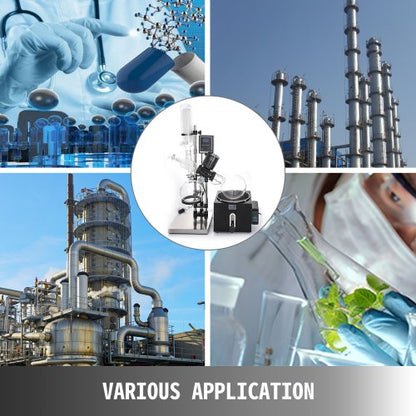 5L Rotary Evaporator RE-501, Digital Controller Vacuum Evaporator Set with 0-90RPM & Manual Lifting