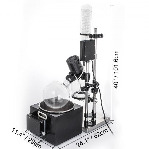 5L Rotary Evaporator RE-501, Digital Controller Vacuum Evaporator Set with 0-90RPM & Manual Lifting