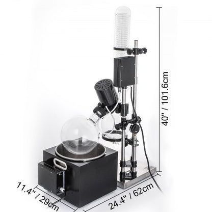 5L Rotary Evaporator RE-501, Digital Controller Vacuum Evaporator Set with 0-90RPM & Manual Lifting